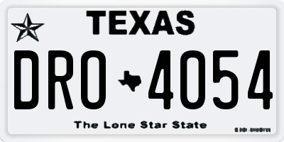 TX license plate DRO4054