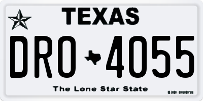 TX license plate DRO4055
