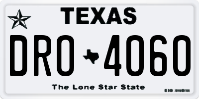 TX license plate DRO4060