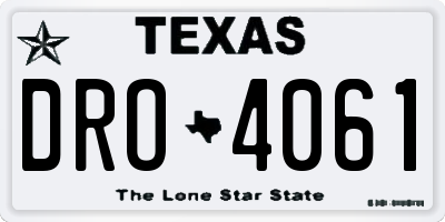 TX license plate DRO4061