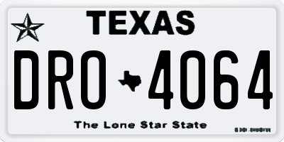 TX license plate DRO4064