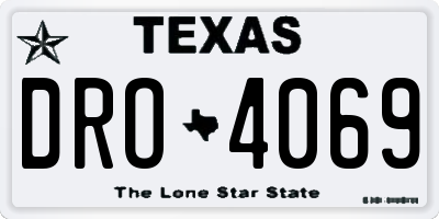 TX license plate DRO4069