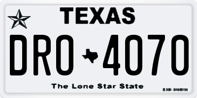 TX license plate DRO4070