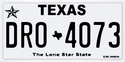 TX license plate DRO4073