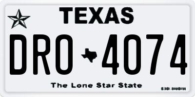 TX license plate DRO4074