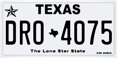 TX license plate DRO4075