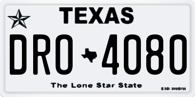 TX license plate DRO4080