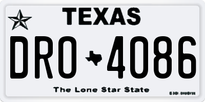 TX license plate DRO4086