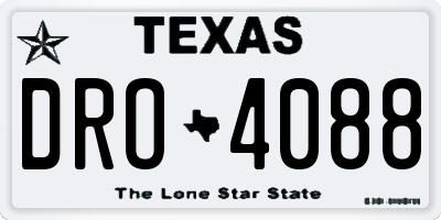 TX license plate DRO4088