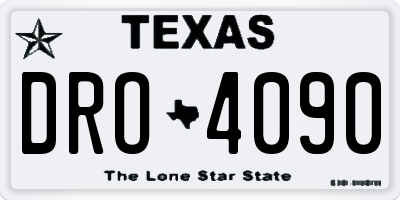 TX license plate DRO4090