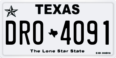TX license plate DRO4091