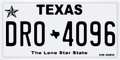TX license plate DRO4096