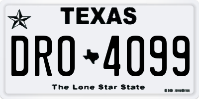 TX license plate DRO4099