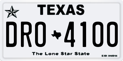 TX license plate DRO4100
