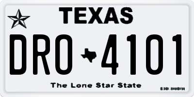 TX license plate DRO4101