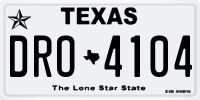 TX license plate DRO4104