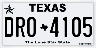 TX license plate DRO4105
