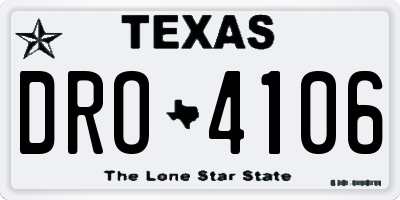 TX license plate DRO4106
