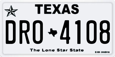 TX license plate DRO4108