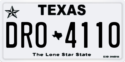 TX license plate DRO4110