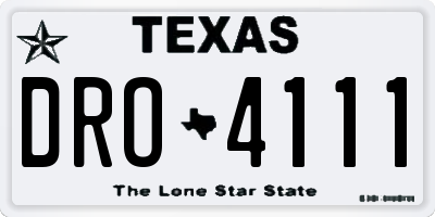 TX license plate DRO4111