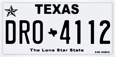 TX license plate DRO4112