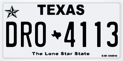 TX license plate DRO4113