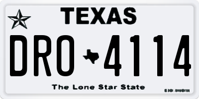 TX license plate DRO4114