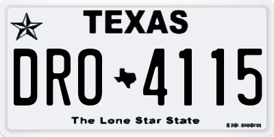 TX license plate DRO4115