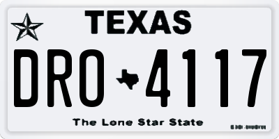TX license plate DRO4117
