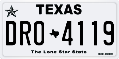 TX license plate DRO4119