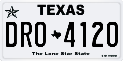 TX license plate DRO4120