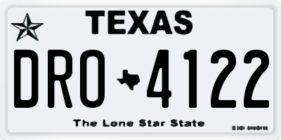 TX license plate DRO4122