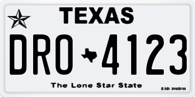 TX license plate DRO4123