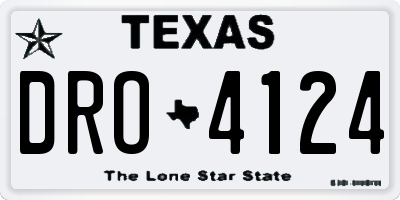 TX license plate DRO4124