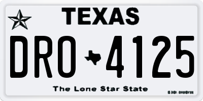 TX license plate DRO4125