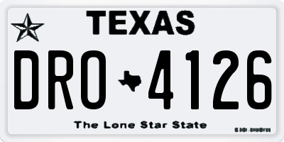 TX license plate DRO4126
