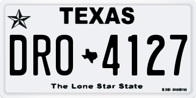 TX license plate DRO4127