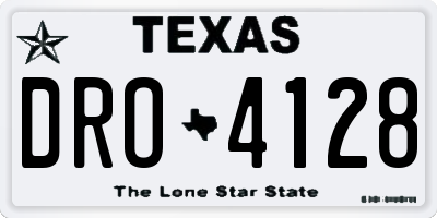TX license plate DRO4128