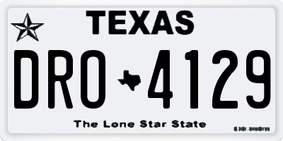 TX license plate DRO4129