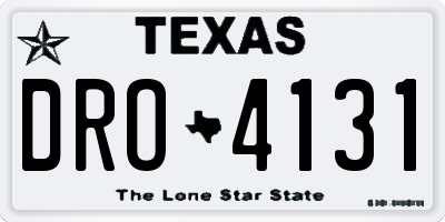 TX license plate DRO4131