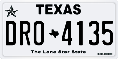 TX license plate DRO4135