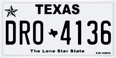 TX license plate DRO4136