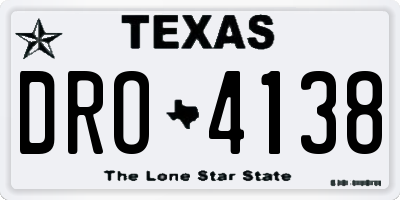 TX license plate DRO4138