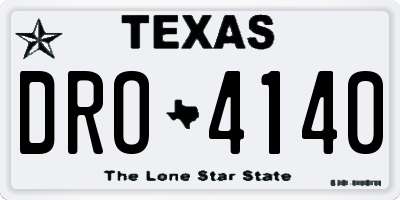 TX license plate DRO4140