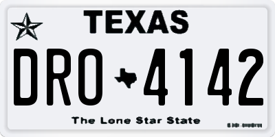 TX license plate DRO4142