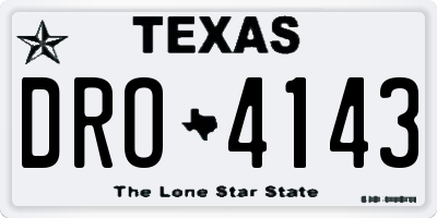 TX license plate DRO4143