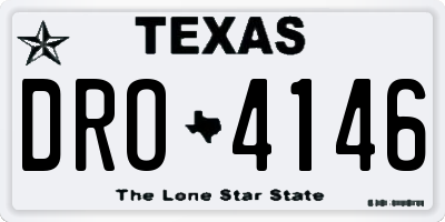 TX license plate DRO4146