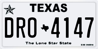 TX license plate DRO4147