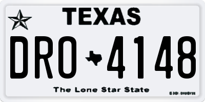 TX license plate DRO4148